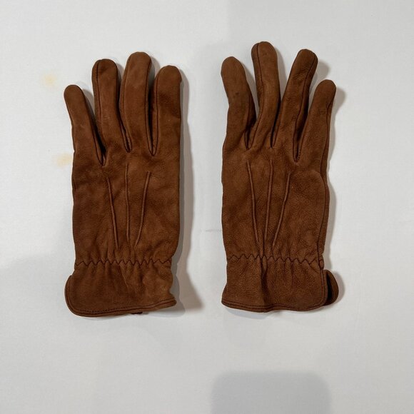 Brown Suede Gloves Size M - Picture 1 of 3